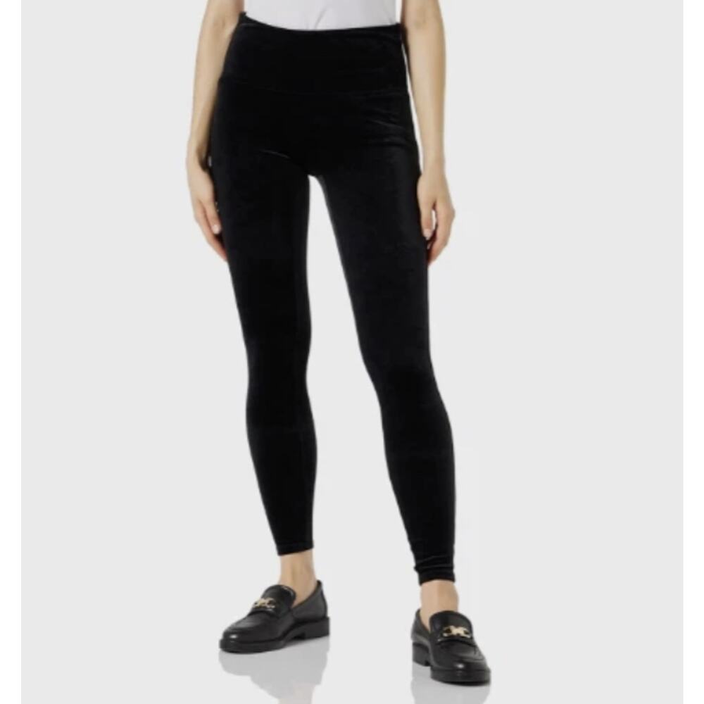SPANX Velvet Leggings Pants High Waist Black Slimming Holiday Size Large New